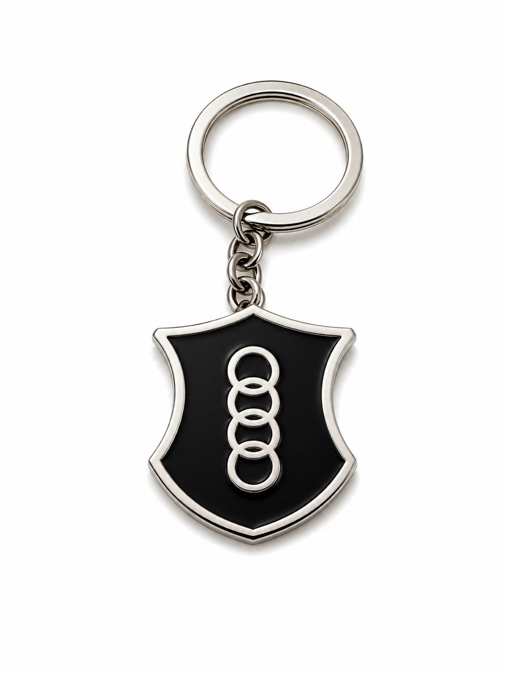 Black Shield Keyring - Metal Men’s Accessory
